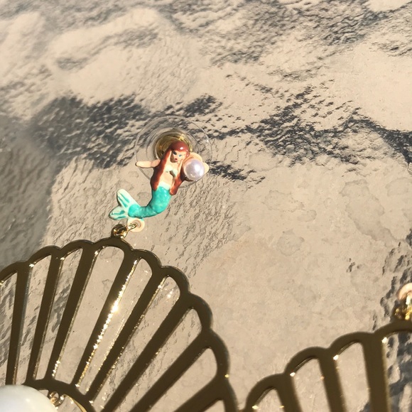 Mermaid earrings fan shaped ocean collection - Picture 3 of 4